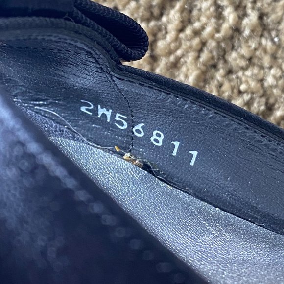 NEW Stuart Weitzman Peep Toe Bow Stiletto D'orsay Satin Sandal Heels 7.5 Black - Picture 9 of 9